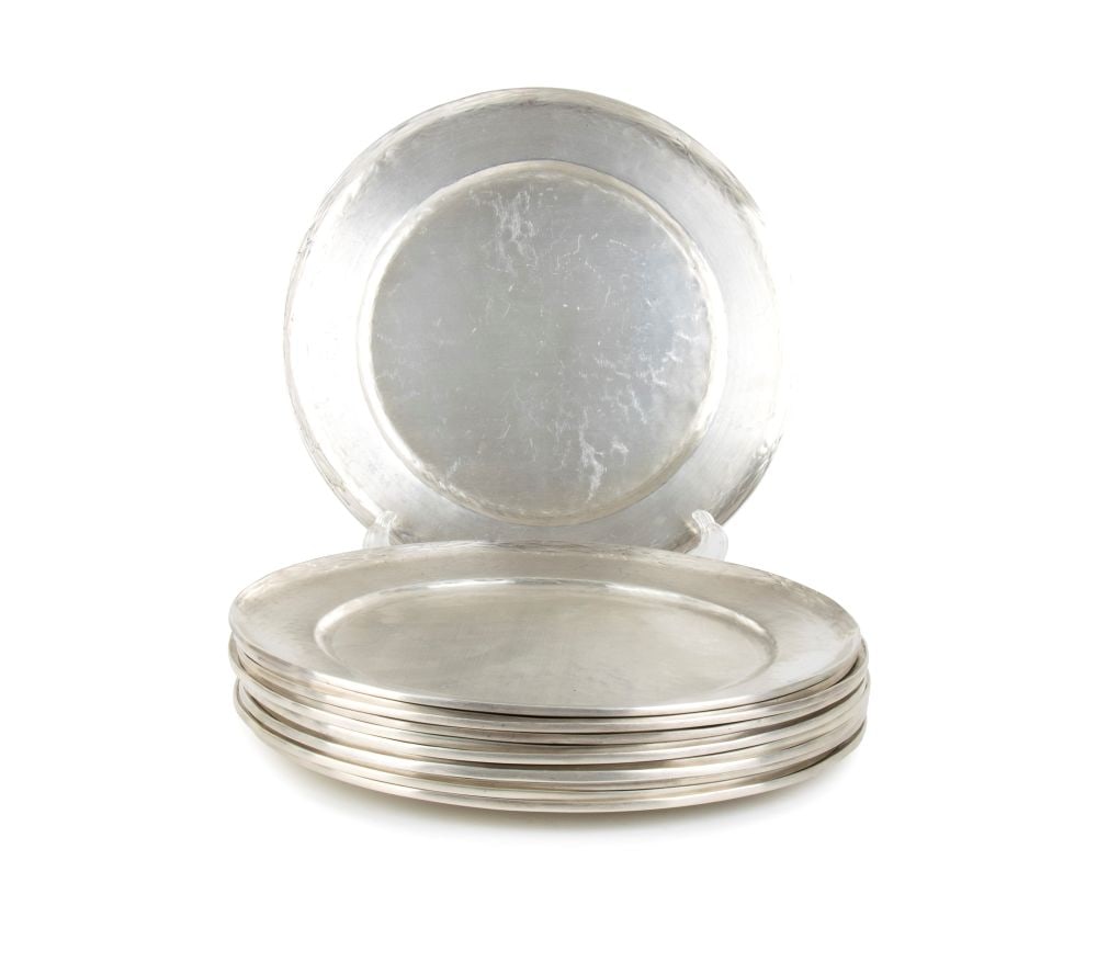 Set of 12 Peruvian sterling silver dinner plates (1 of 3)