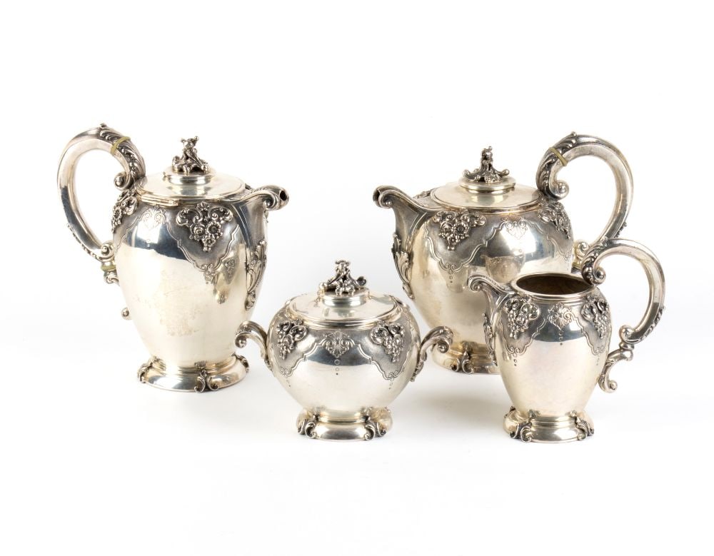 FASSI ARNO Italian solid silver tea and coffee set (1 of 4)