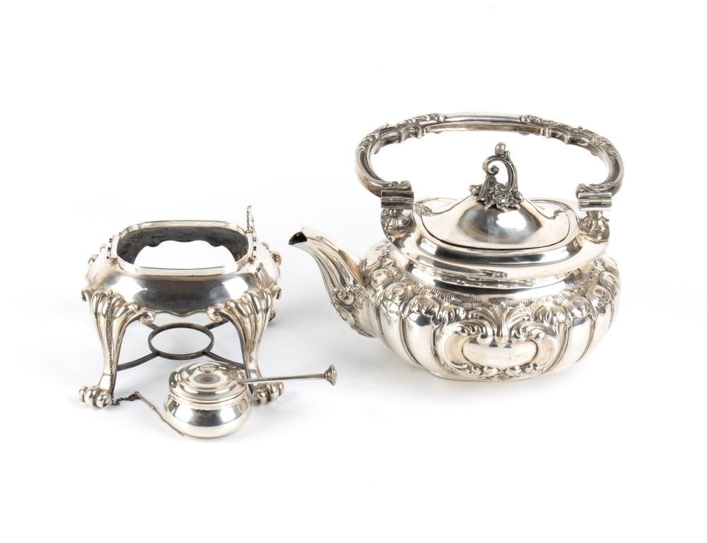 Italian solid silver tea kettle - 4