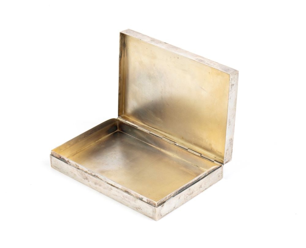 Italian solid silver and malachite case - 3