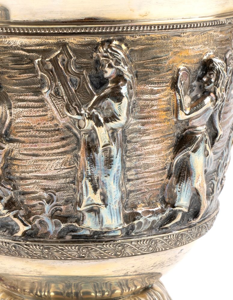 italian solid silver lidded cup - 3