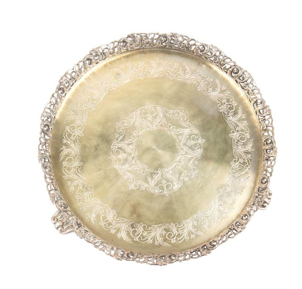 Portuguese solid ilver salver - 4
