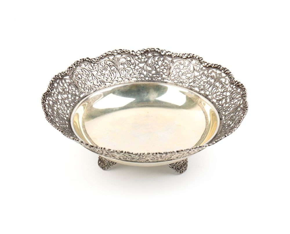 italian solid silver basket - 2