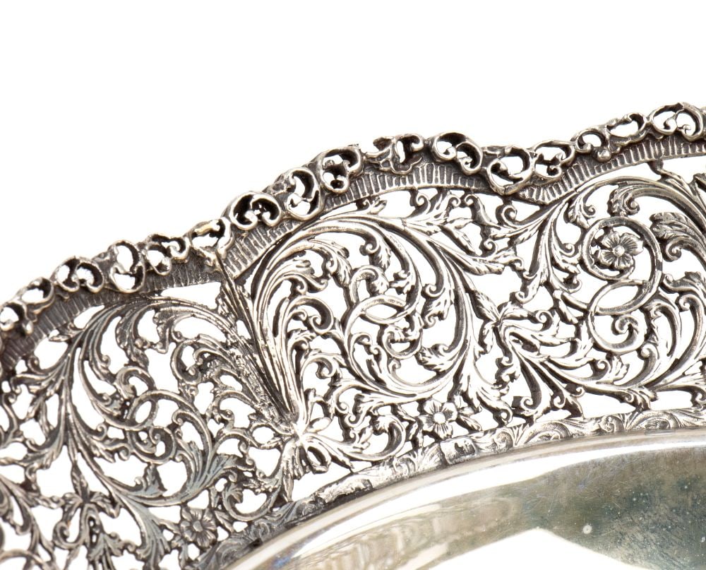 italian solid silver basket - 3