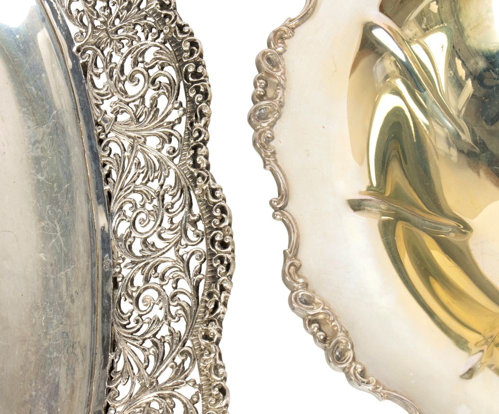 Group of two solid silver baskets - 3