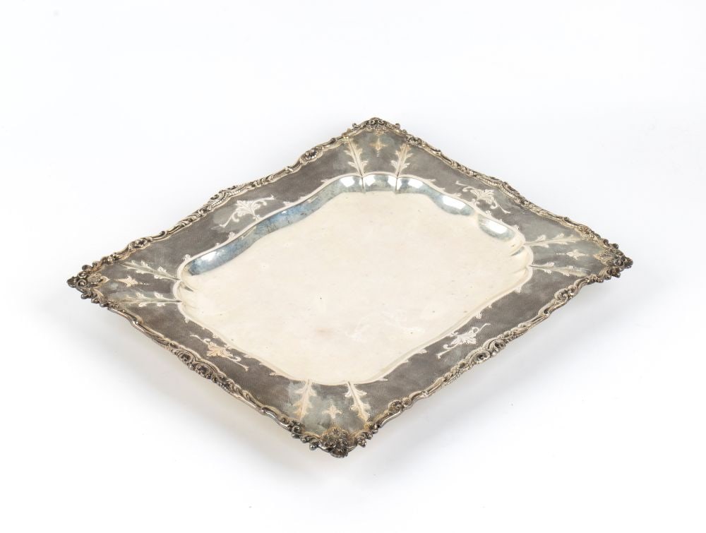 Italian solid silver serving tray - 2