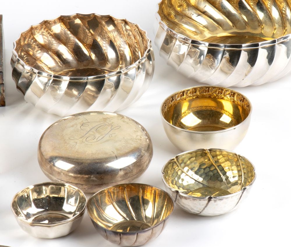 A group of solid silver items - 2