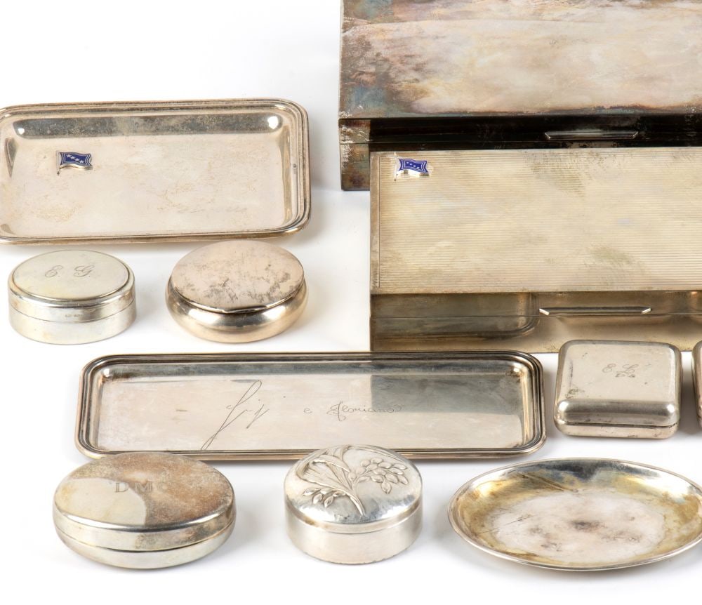 A group of solid silver items - 3