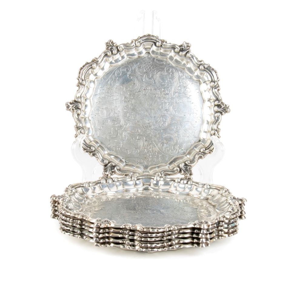 FRATELLI LEONE Set of 6 Italian silver side plates (1 of 3)