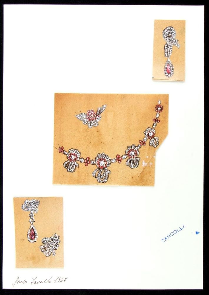 GIULIO ZANCOLLA Design for drop earrings, brooches and necklace (1 of 4)