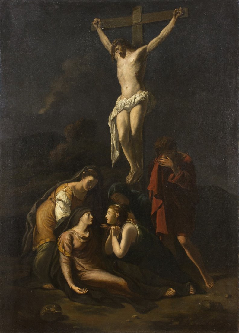 Anonimo della seconda metà del XVIII secolo -: Second half of the eighteenth century anonymous master Crucifixion Oil on canvas, cm. 123 x 88