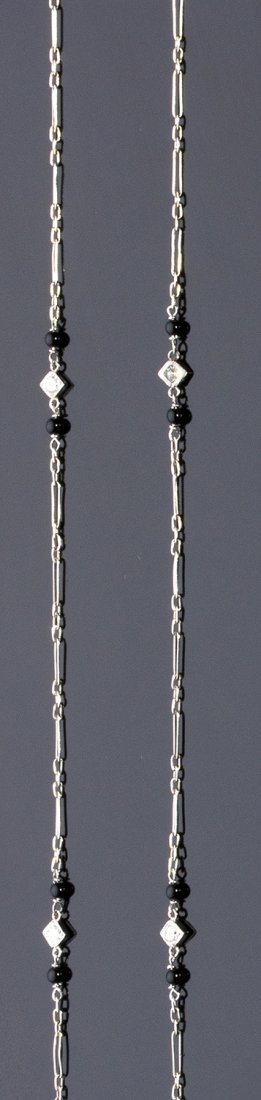 Vintage Platinum & Onyx Diamond Chain (1 of 1)