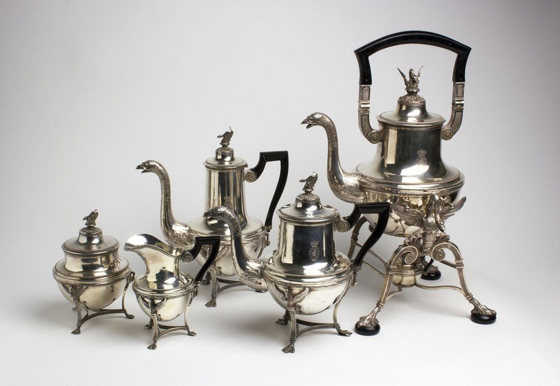 Antique 950â€° Solid Silver Tea & Coffee  set with (1 of 10)