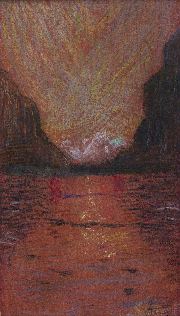 ALEARDO TERZI - Sunset landscape, 1905 ca. (1 of 1)