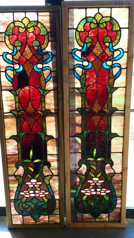 Pair of Gorgeous Antique Stained Glass Windows (1 of 1)