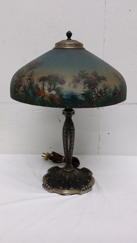 Reverse Painted Parlor Lamp (1 of 1)