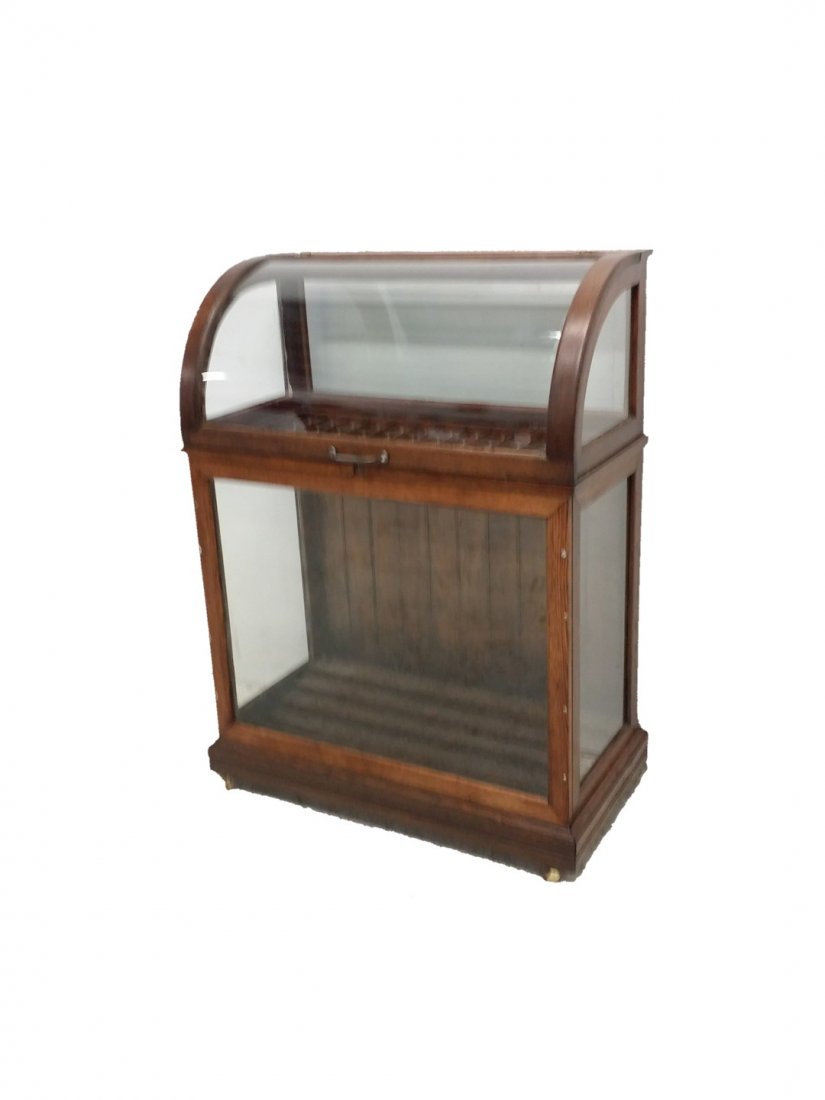 #191- Rare Tiger Oak Stick and Ball Cane Case 48” X 36” (1 of 2)