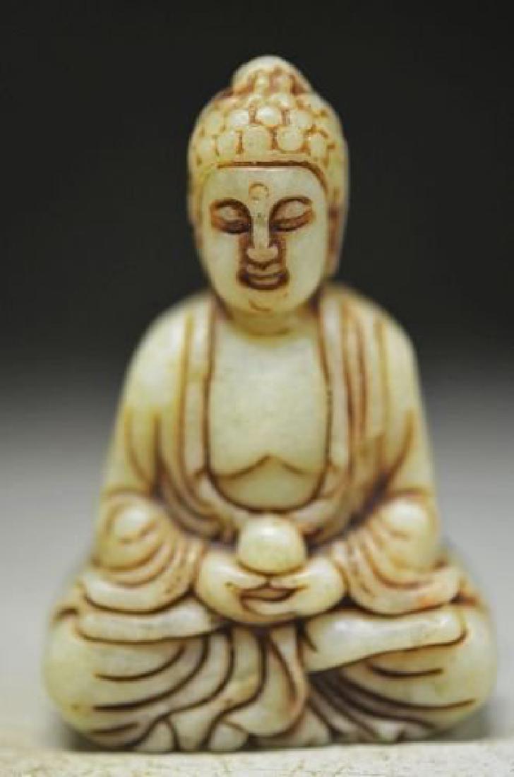 NATURAL OLD JADE HAND CARVING BUDDHA PENDANT STATUES (1 of 2)
