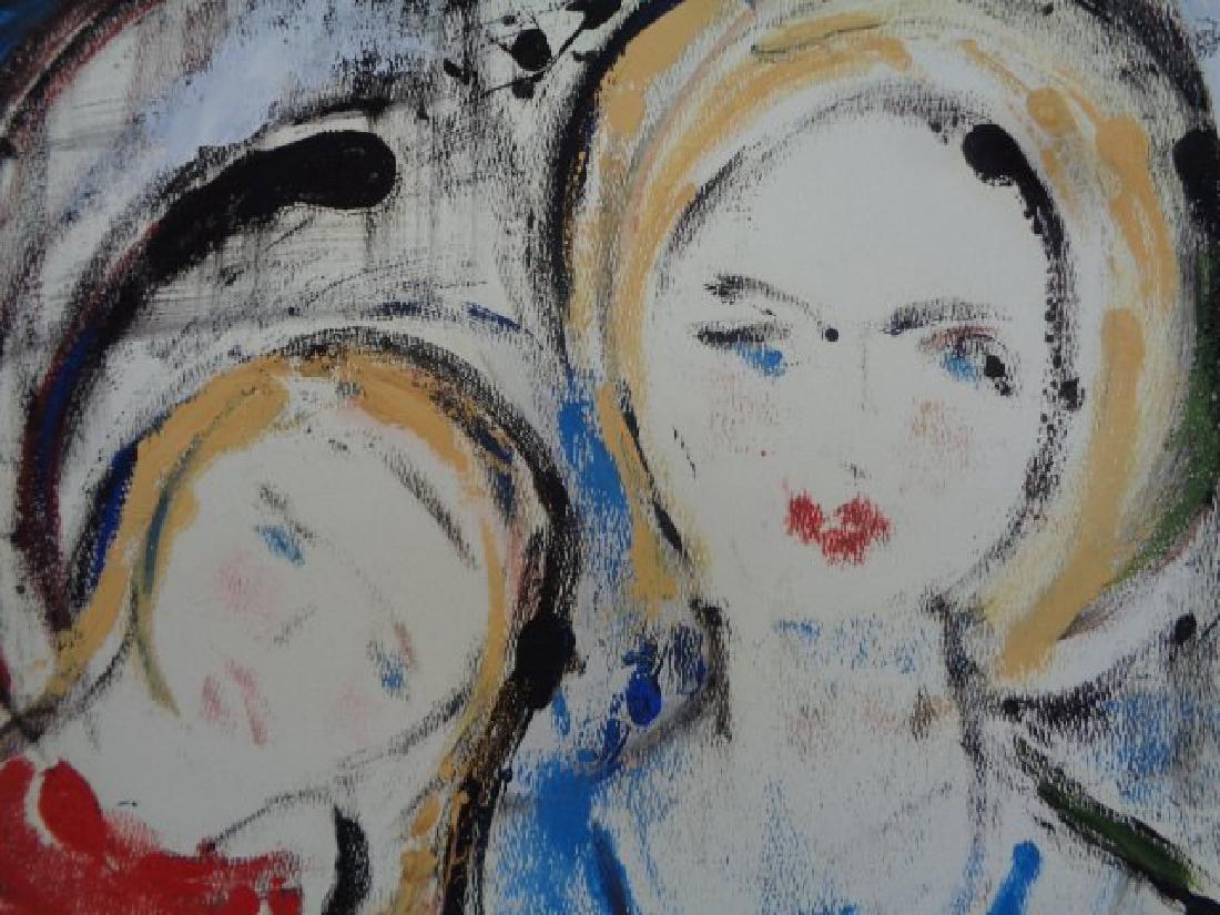 Original Anne Marie Birne,Abstract Expressionism Signed: Original Anne Marie Birne, Abstract Expressionism Signed Painting on Paper - "Virgen" , 20" x 24"