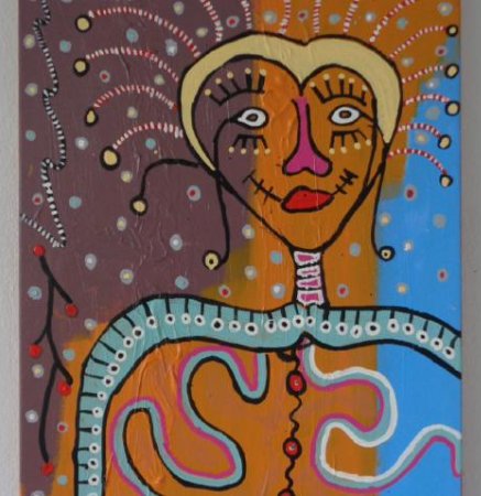 Original Contemporary Outsider Folk Expressionism Paint (1 of 3)