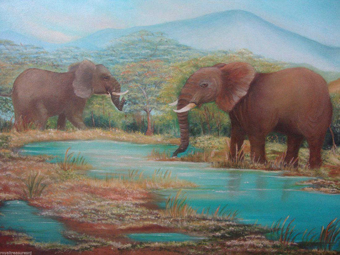 Fran.B Original Blue lake forest Elephants (1 of 1)