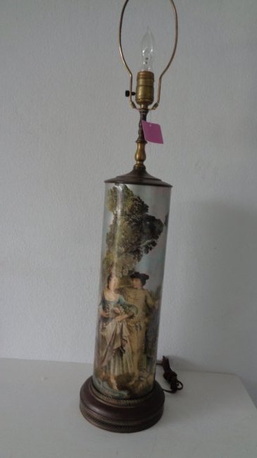 Fine Vintage Old Art Deco Round -Glass Lamp-1920s (1 of 9)