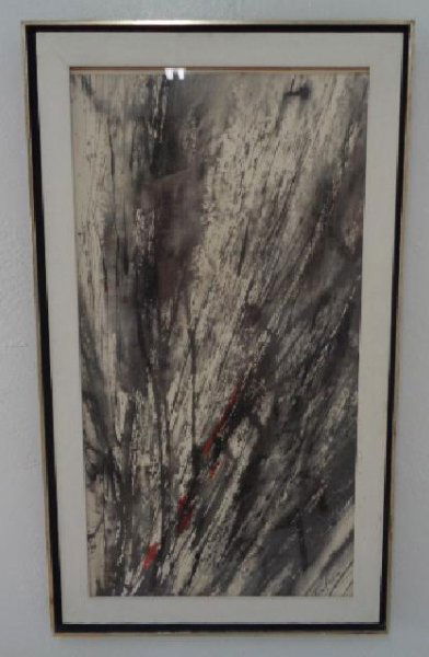 Mid Century Original Abstract Ink signed Painting (1 of 4)