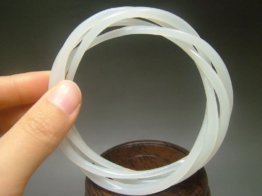 Antique Chinese Carved Celadon Nephrite  Rope Bracelet (1 of 3)