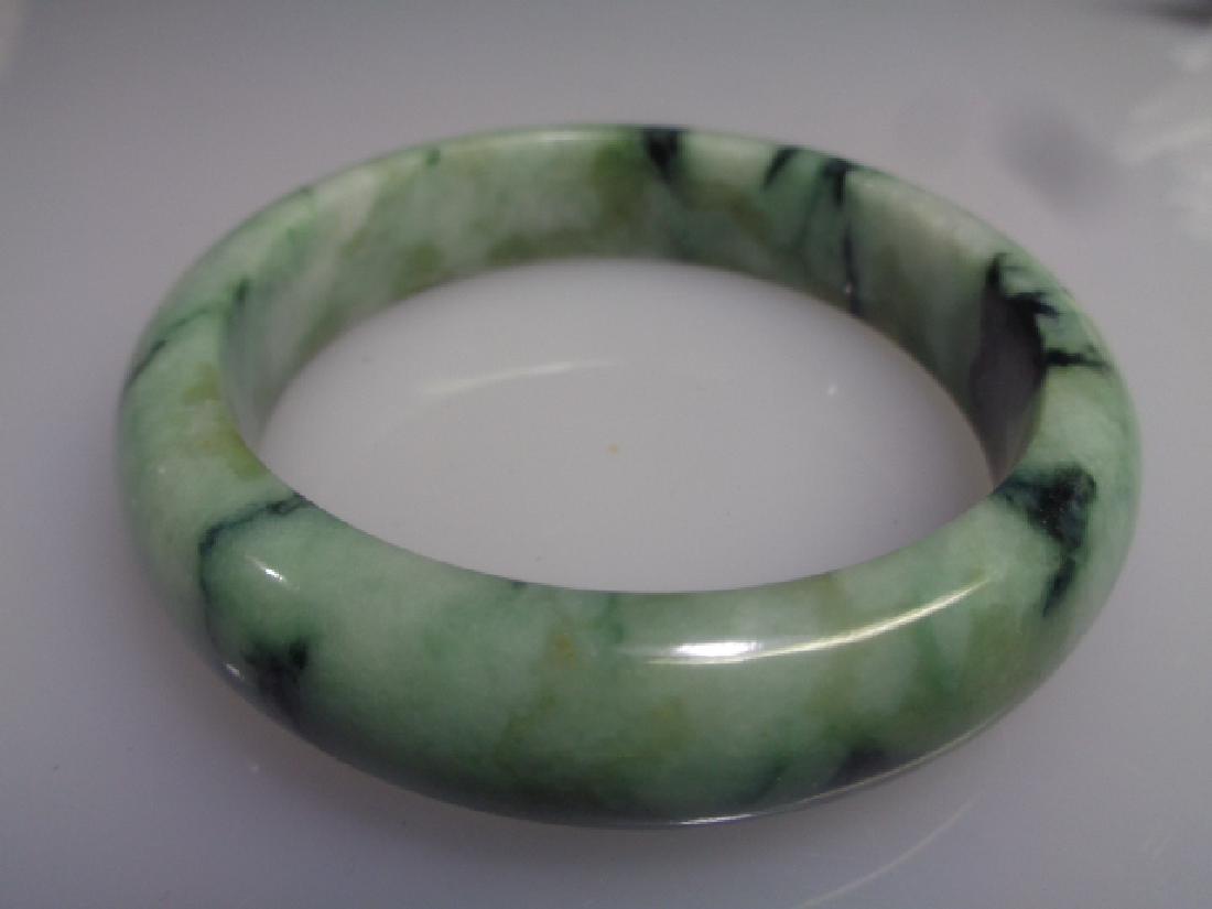 Natural Grade A Green Black Jadeite Yunnan Bangle 62mm (1 of 1)