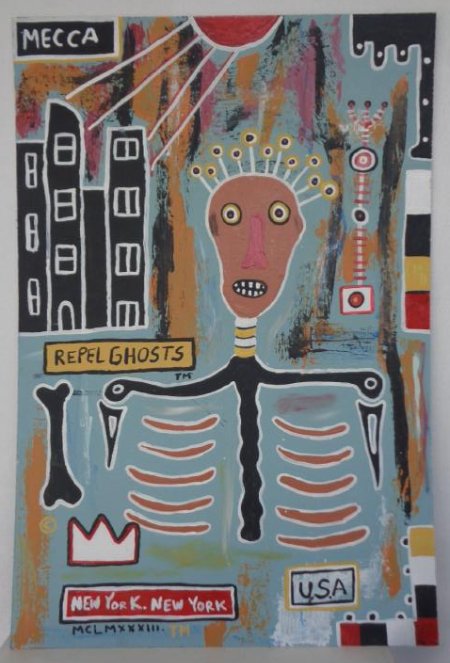 Original Street Art  Painting on Masonite Basquiat N Y (1 of 5)