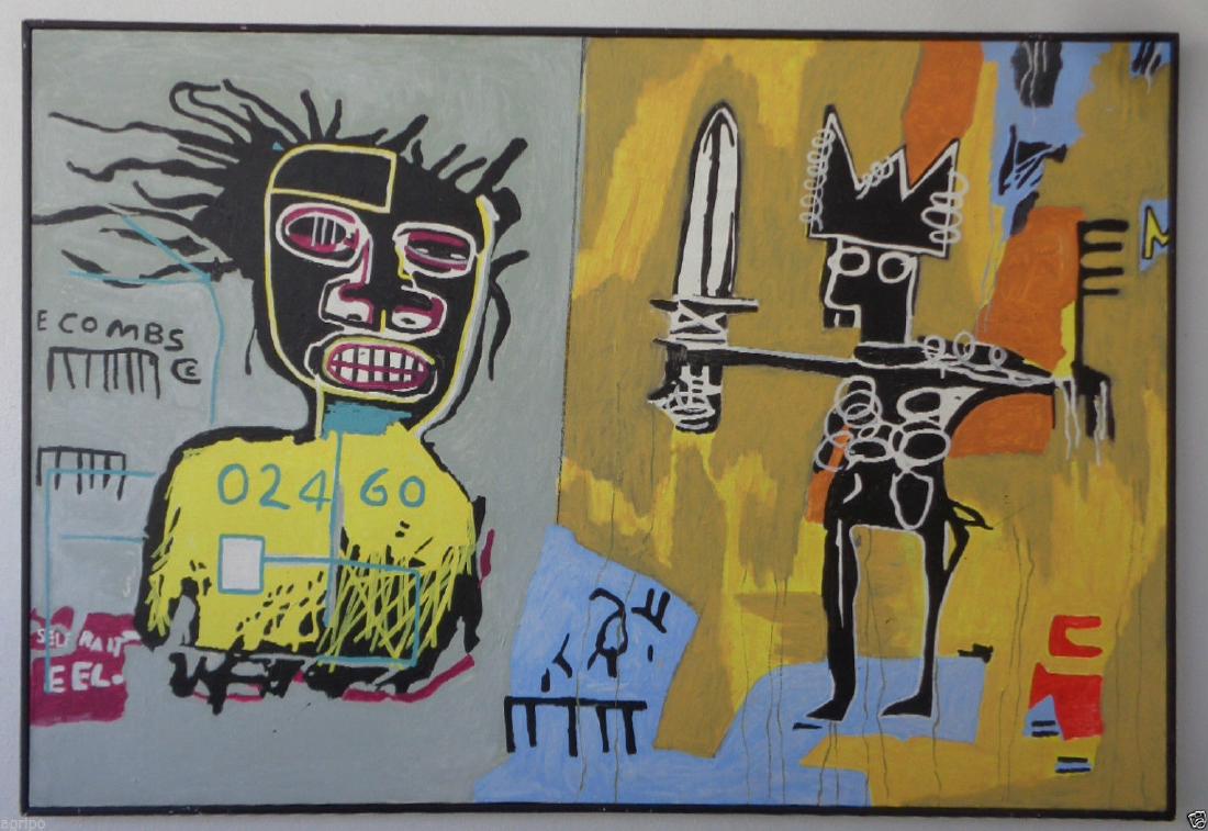 Original Street Art Urban Painting on Canvas Basquiat N (1 of 13)