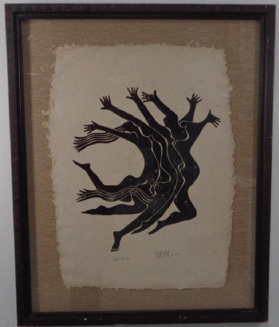 Original Woodcut- Title "Dancer" (1 of 3)