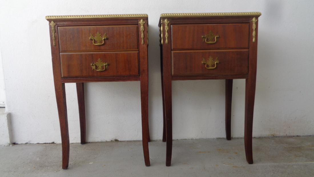 Pair 2 Drawer wood side Table (1 of 8)