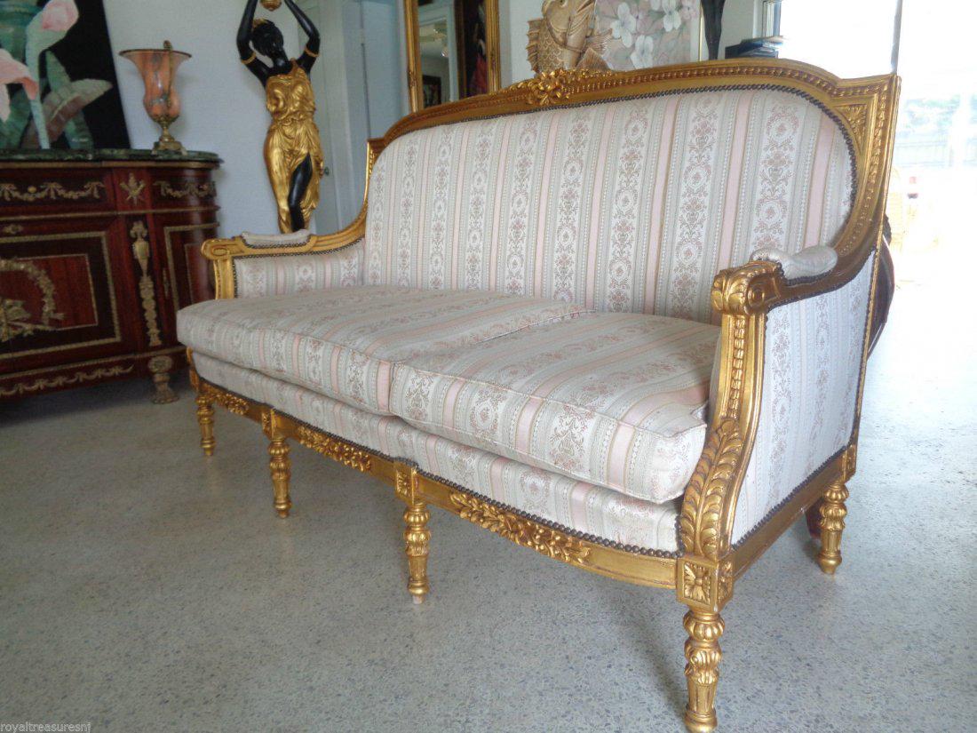 CARVED GILTWOOD SOFA SETTEE UPHOLSTERY (1 of 9)