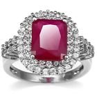 925 Solid Silver Ruby CZ Ring Wedding Size 9 (1 of 1)