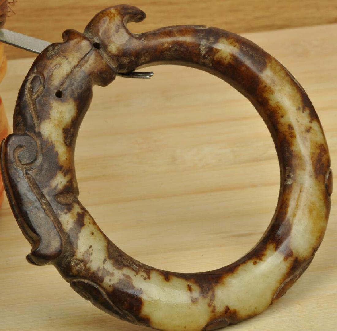 Antique Jade Bangle Bracelet 62MM (1 of 3)