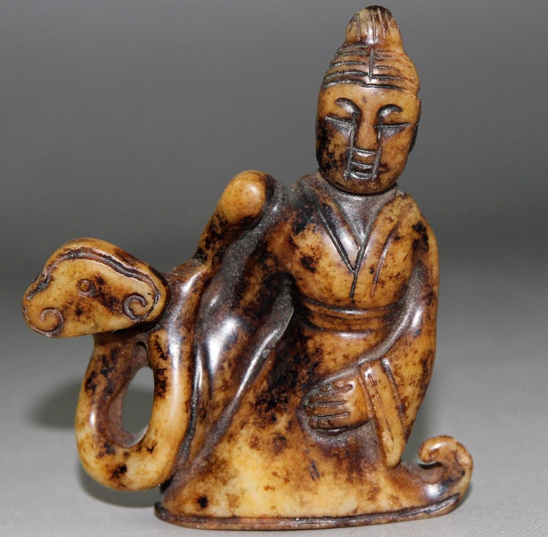 Old Chinese Hand Carved Jade Figure Statue (1 of 3)