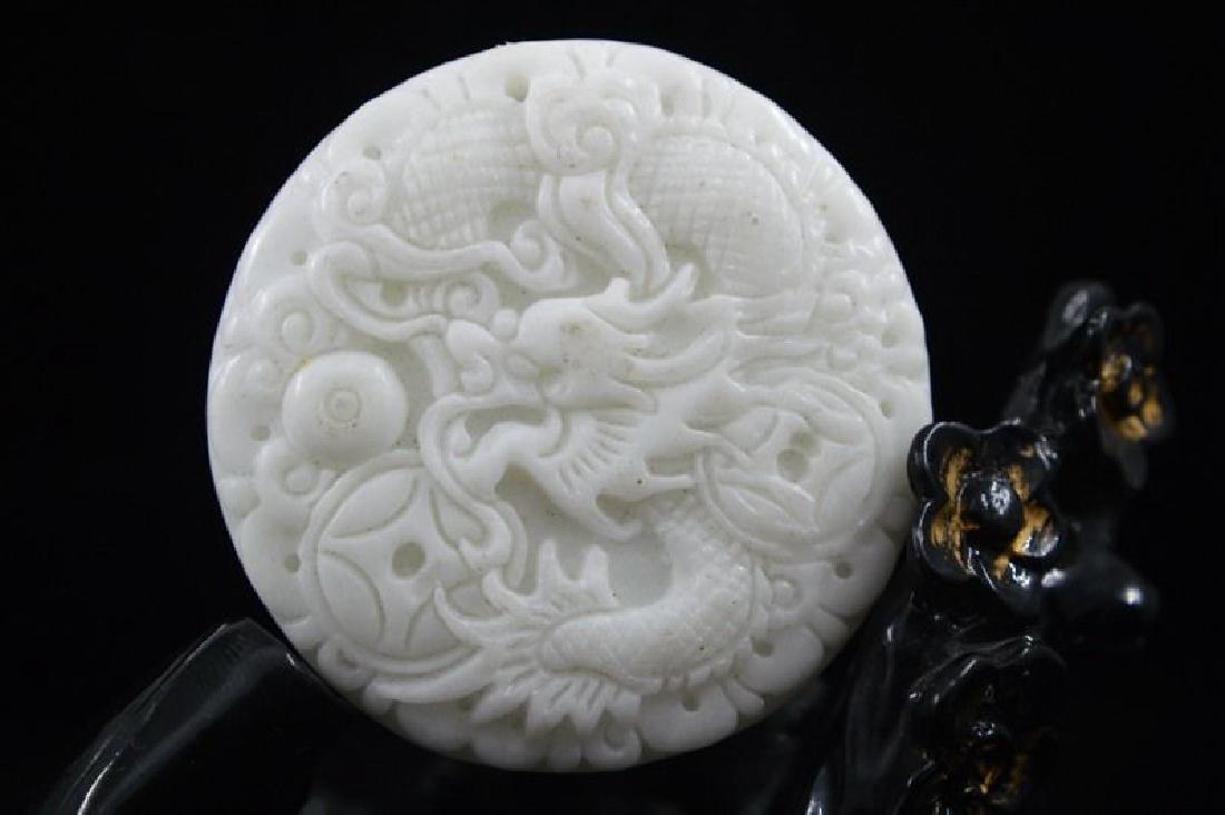 Natural white jade hand-carved pendant (1 of 1)