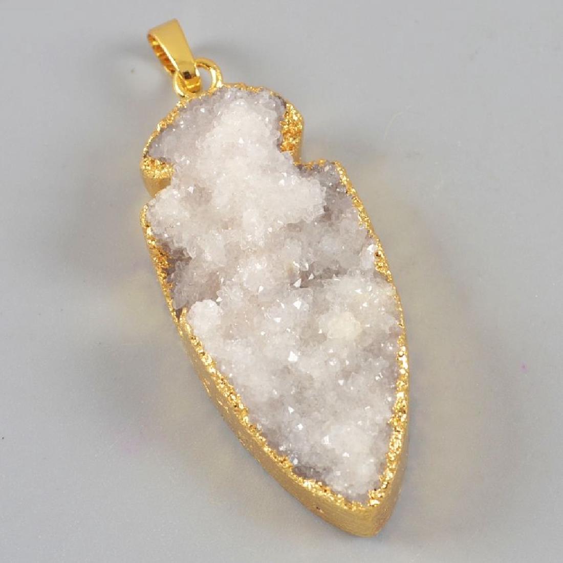 Natural Agate Druzy Geode Pendant Gold Plated (1 of 1)