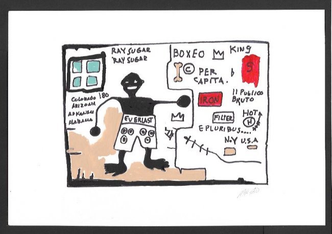 Contemporary Street Urban Pop Art Acrylic Painting: Contemporary Street Urban Pop Art Acrylic Painting on Paper Signed - Contemporary Expressionism - Painting Measurements: 7"1/2" x 11". Hand Signed - Embossed Stamp. 100 % Hand Painted