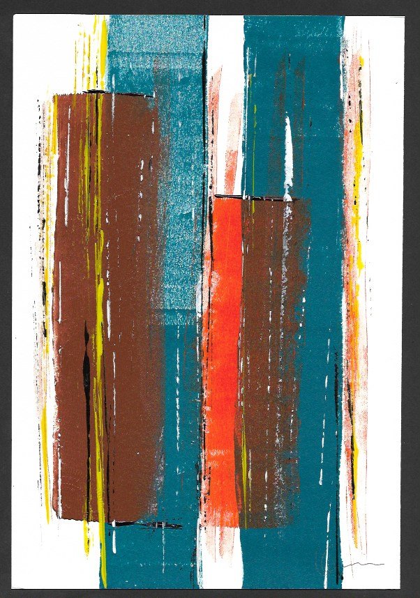 Original Abstract Modern Painting Signed on Back (1 of 2)