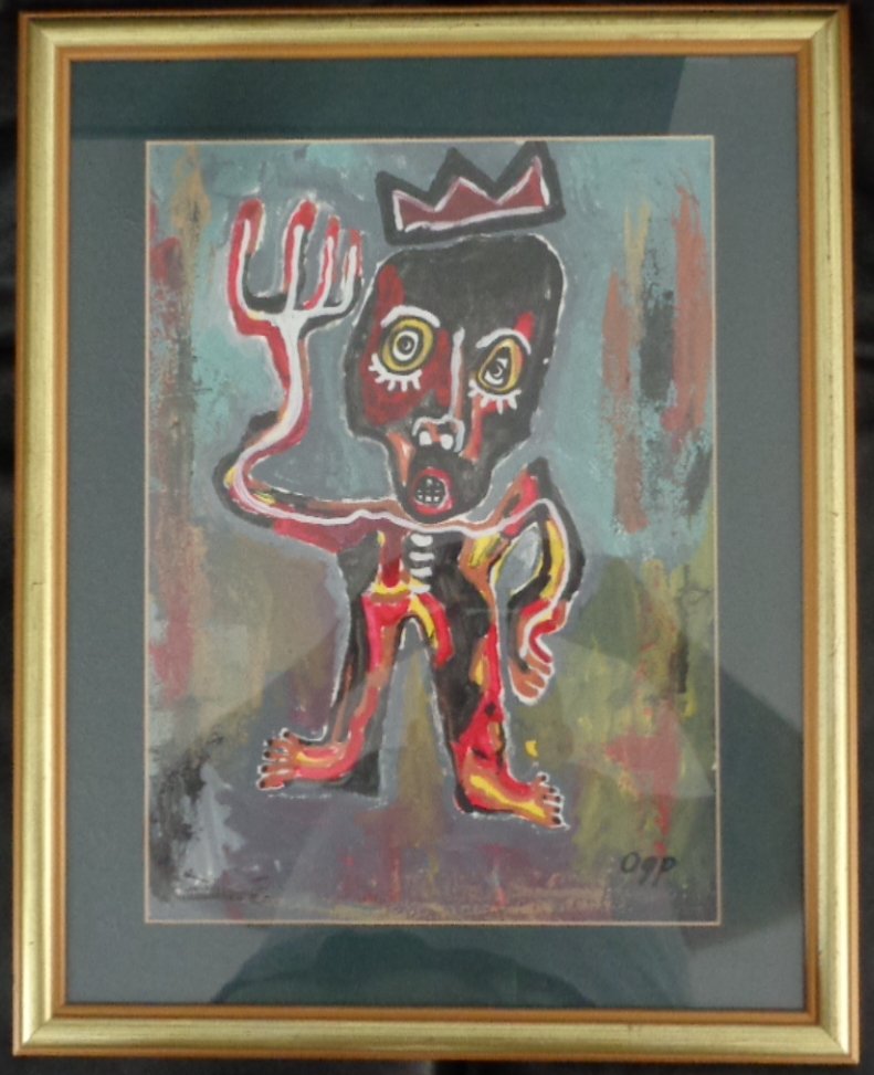 Rare Original signed Painting Acrylic on Paper.. Signed (1 of 5)