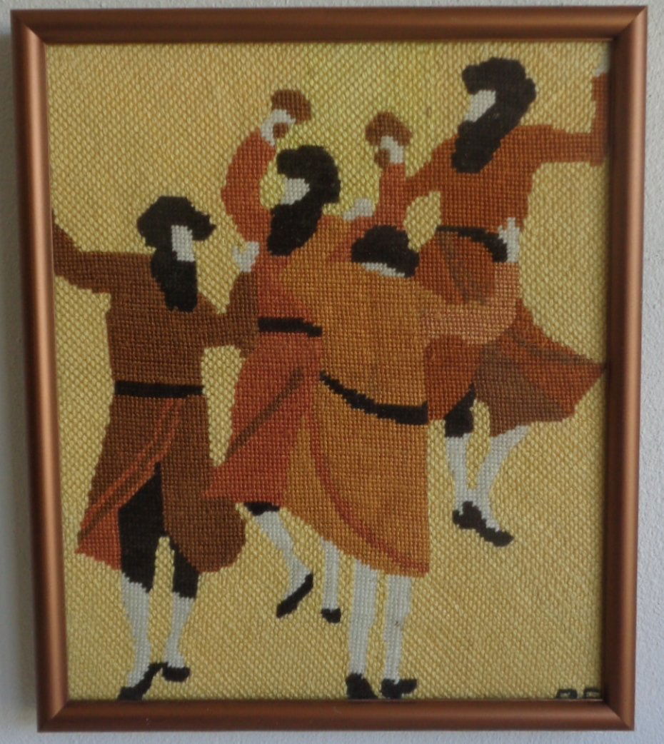Jewish Needle Point Art Work. - Under glass -Framed (1 of 6)