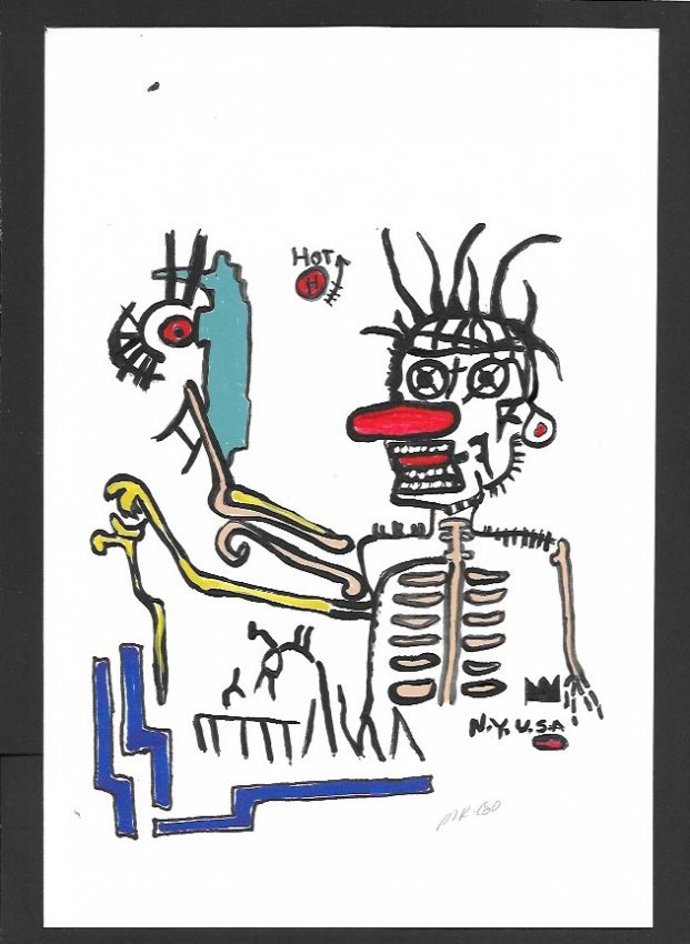 Contemporary Street Urban Pop Art Acrylic Painting: Contemporary Street Urban Pop Art Acrylic Painting on Paper Signed - Contemporary Expressionism - Painting Measurements: 7"1/2" x 11". Hand Signed - Embossed Stamp.