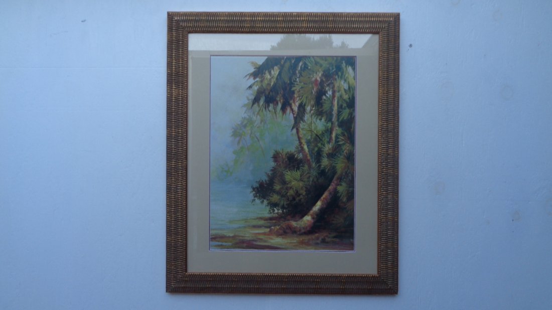 Tropical Sea Beach Scenery Coconut Tree Wood Framed (1 of 2)