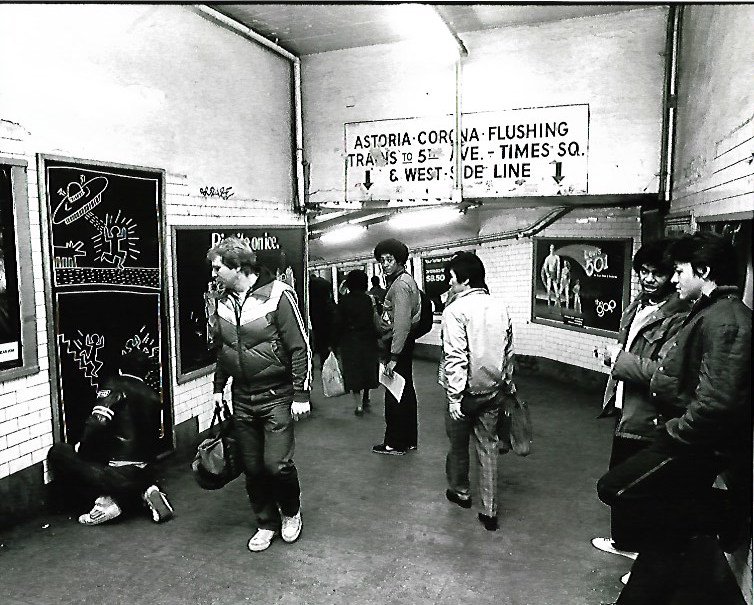 Black & White Keith Haring New York Art Photo: Black & White Keith Haring New York Art Photo - Print Size 8" x 10"