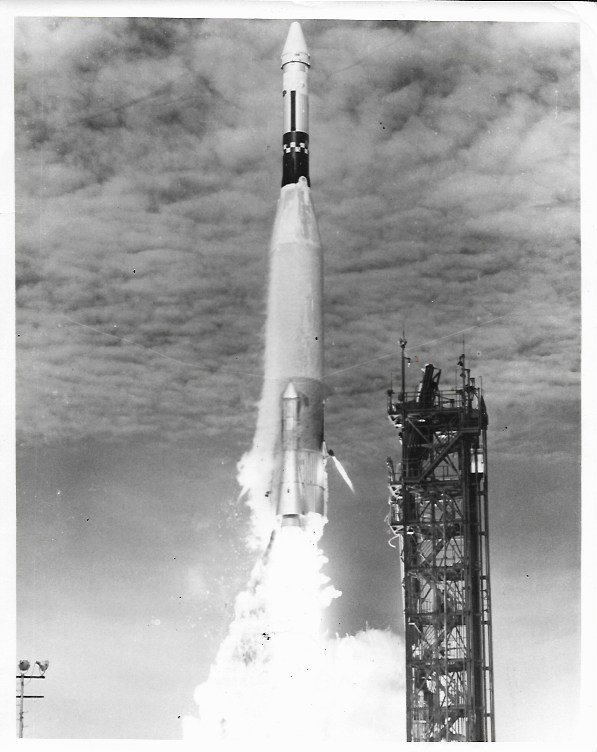 1966 Photo Atlas Aegena rocket launches for space fligh (1 of 2)