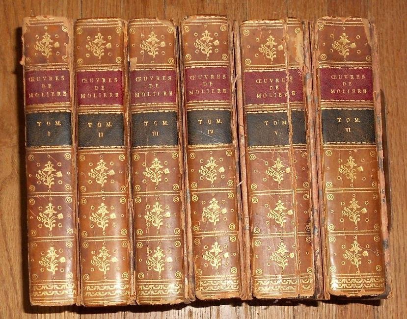 1788 Antique Bookst-Oeuvres De Moliere-6 volumes comple (1 of 10)