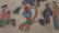 Antique Hand Painted Lady Chinese Long Scroll. - 3