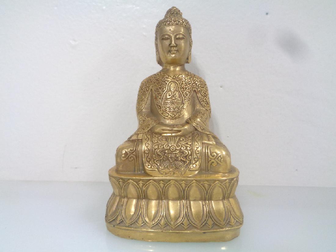 Old Tibetan Buddha Statue Signed . Size:3"X 2 "1/2 X 5" (1 of 3)